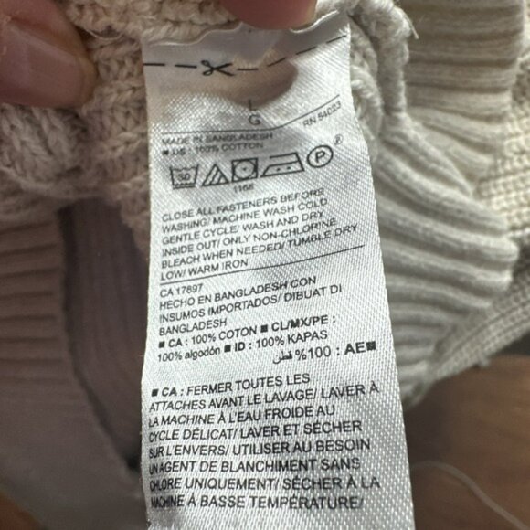 Old Navy Men's Shawl Collar Cardigan Sweater Beige Size L Grandpa Dad - Picture 9 of 11